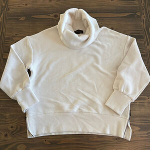 Women's Truth by Republic Beige Cowl Neck Sweater M Side Zippers minimalist
